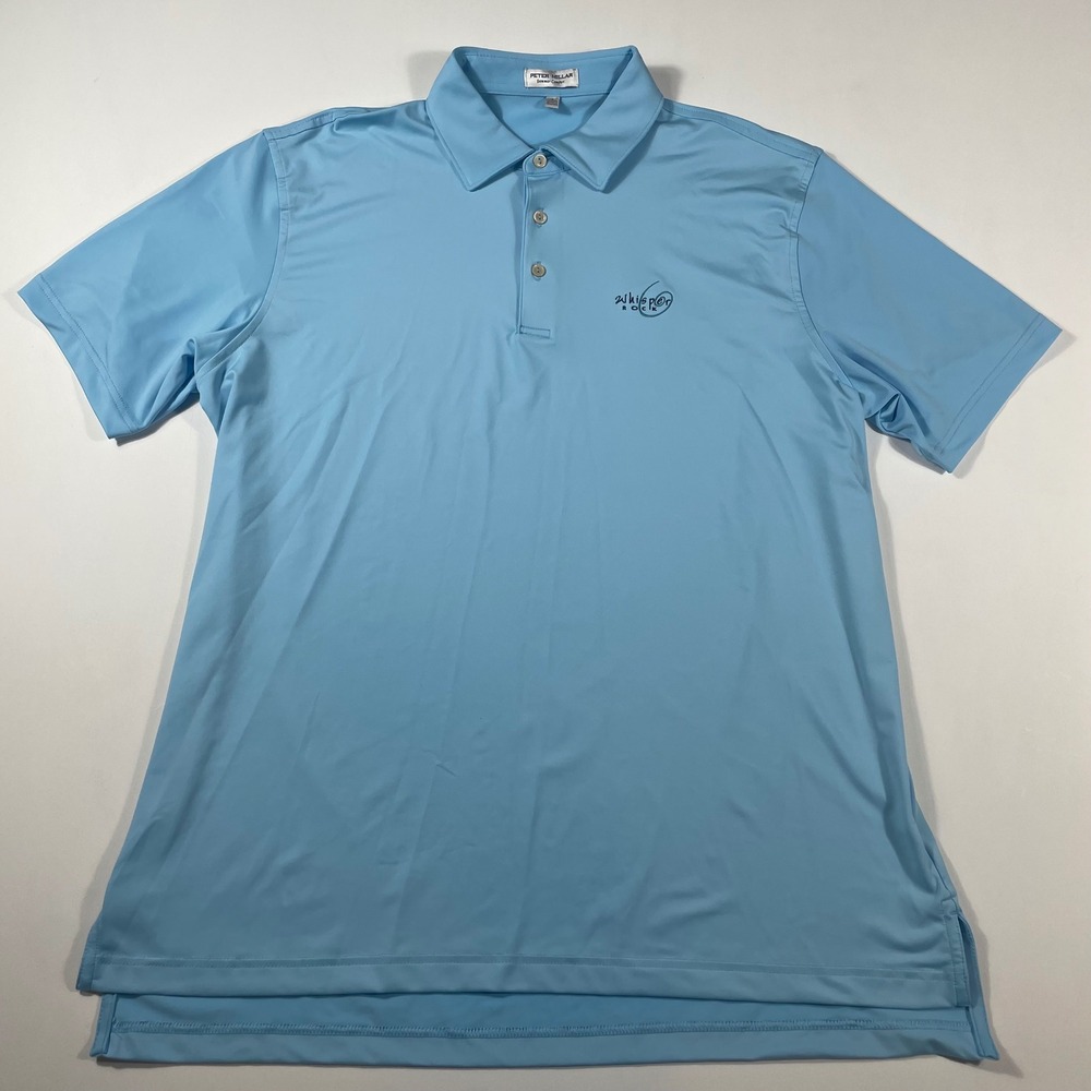 Peter Millar Summer Comfort Polo Shirt Mens Large Whisper Rock Light‎ Blue - Picture 2 of 8